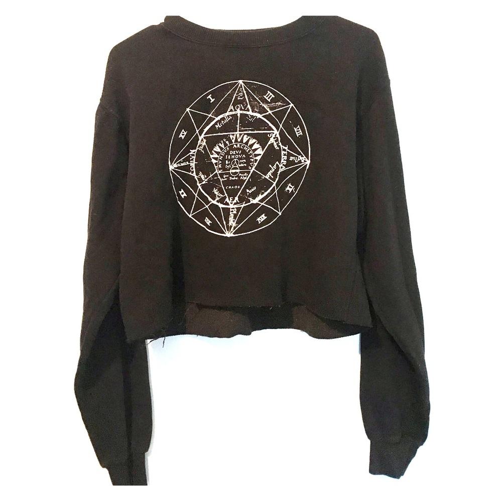 John Galt Cropped Graphic Sweatshirt